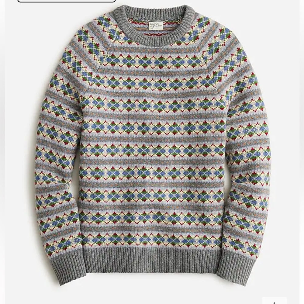 J. Crew Lambswool Fair Isle sweater with argyle - NWOT